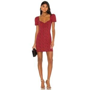 Lovers + Friends Tiffany Mini Sheath Dress Women's S Red Leopard Polyester NWT